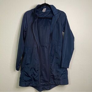 Athletic Works Women's utility Navy Jacket size S long winter causal cinch waist